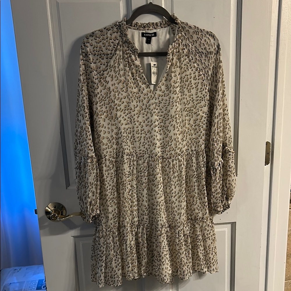 Express Leopard Print Mini Dress